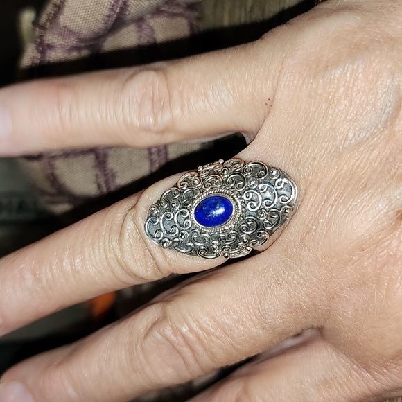 New Sterling Silver Lapis Lazuli Ring Size 7 - Picture 5 of 7